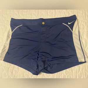 Nike Men's Navy and White Athletic Shorts, size L.